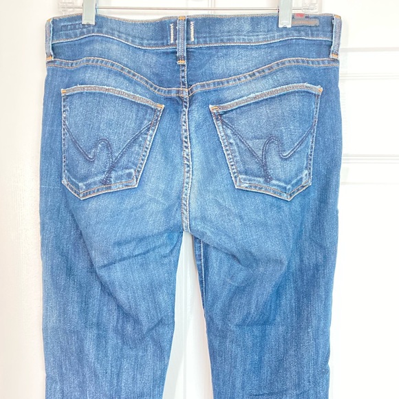 Blue jeans distressed Citizen of Humanity soft stretchy jeans Jr bootcut 32/31 - Picture 8 of 9